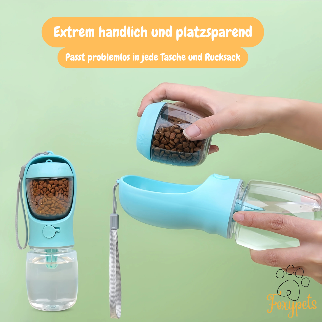 Foxypets 2-in-1 Trinkflasche