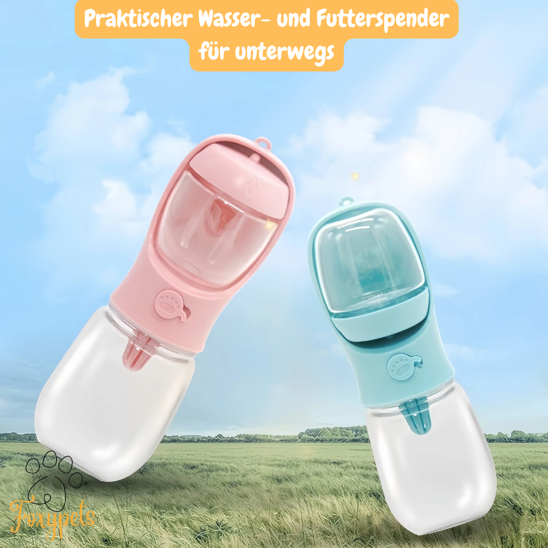 Foxypets 2-in-1 Trinkflasche